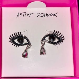 RARE Betsey Teary-Eyed Crystal Eyes Earrings